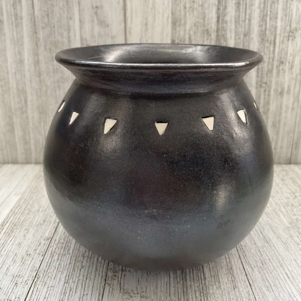 Beautiful ceramic dark brown Vase Bohemian